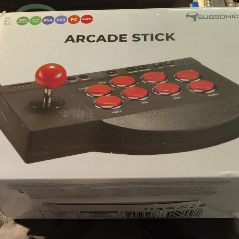 Arcade Stick for PS4, PS3, PC, Switch - Black and Red